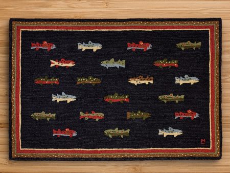 Chandler 4 Corners 4  x 6  Hooked Rug, River Fish Online now