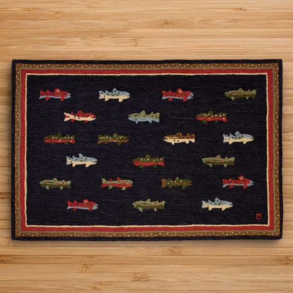 Chandler 4 Corners 4  x 6  Hooked Rug, River Fish Online now