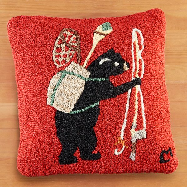 Chandler 4 Corners 18  Hooked Pillow, Bear Essentials Hot on Sale