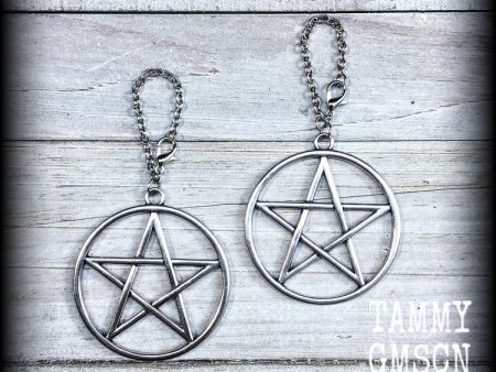 Pentagram earrings-Tunnel dangles Discount