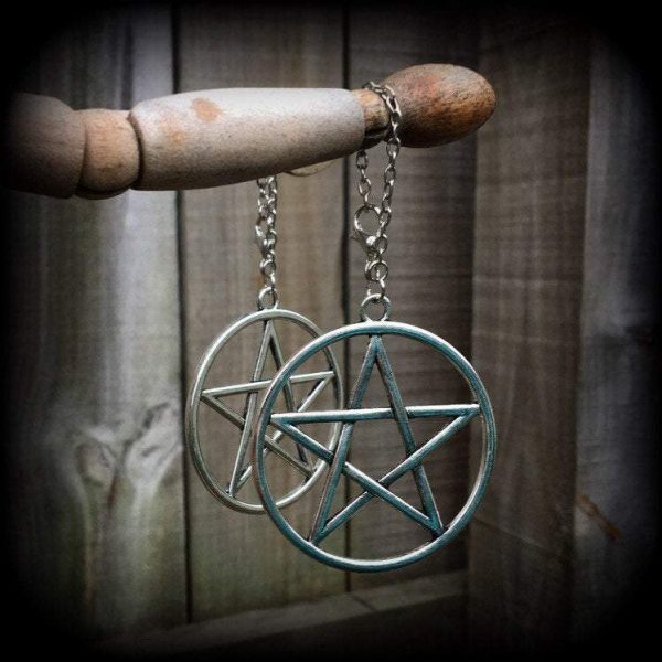 Pentagram earrings-Tunnel dangles Discount