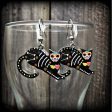 Day of the dead cat earrings-Halloween earrings Supply