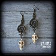 Serpent and skull earrings-Damballah jewelry For Discount