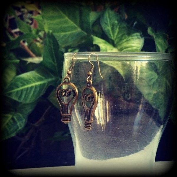 Light bulb earrings-Science jewelry Online now