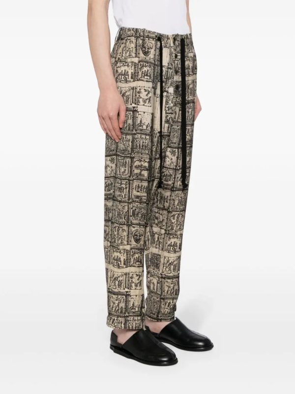 Graphic-Print Straight-Leg Trousers Sale