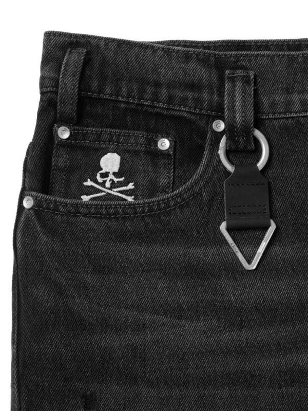 X C2h4 Skull-Embroidery Flared Jeans Sale