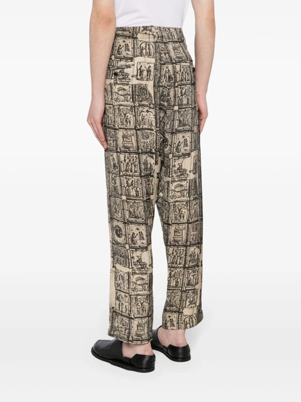 Graphic-Print Straight-Leg Trousers Sale