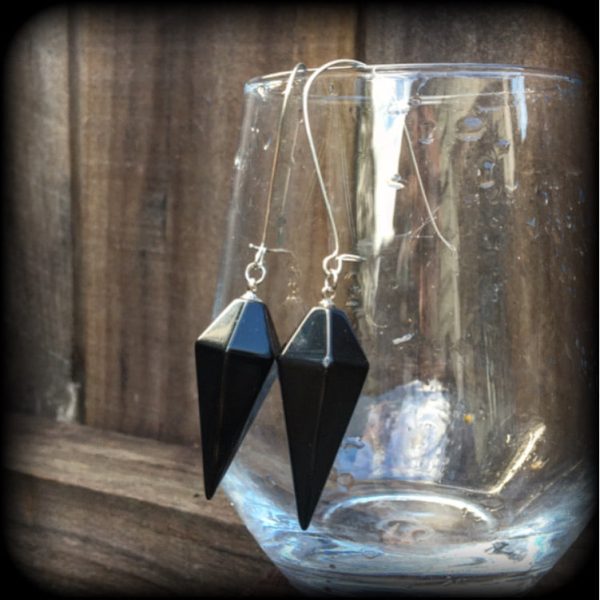 Black obsidian earrings-Gemstone earrings Sale