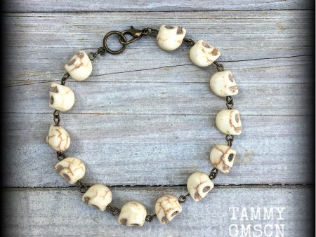 Skull bracelet-Stone bracelet For Discount