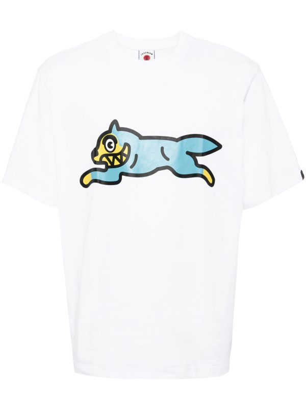 Running Dog-Print Cotton T-Shirt Fashion