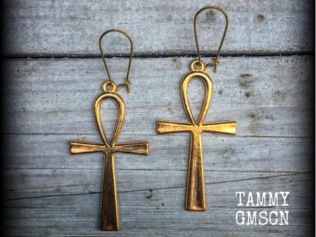 Ankh earrings-Egyptian earrings For Cheap