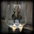 Serpent and skull earrings-Damballah jewelry For Discount