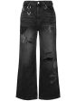 X C2h4 Skull-Embroidery Flared Jeans Sale