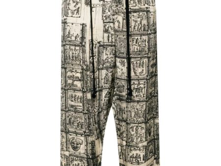 Graphic-Print Straight-Leg Trousers Sale