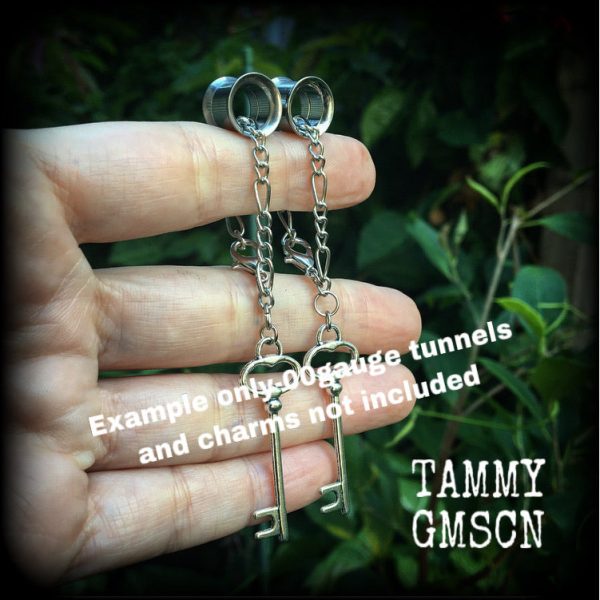 DIY chain for 4 gauge 5mm Tunnel earrings Fashion