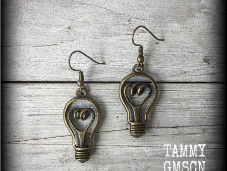 Light bulb earrings-Science jewelry Online now