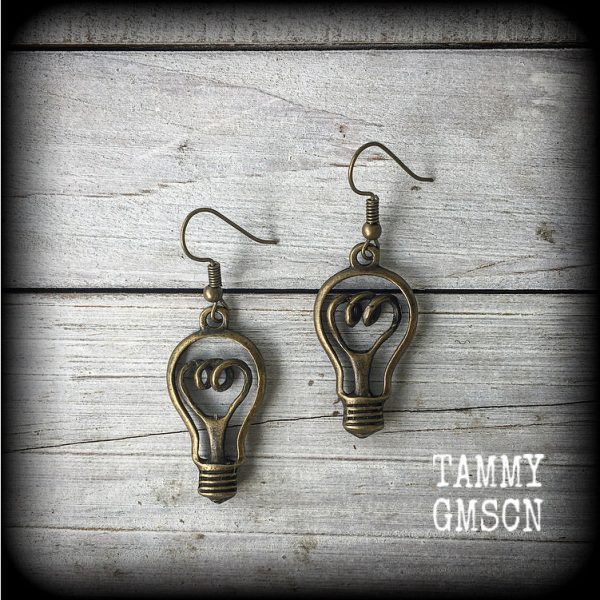 Light bulb earrings-Science jewelry Online now