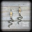 Snake and skull earrings-Damballah jewellery Online Sale