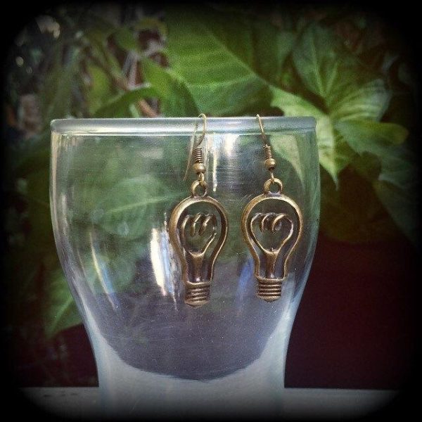 Light bulb earrings-Science jewelry Online now